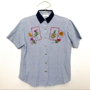 Vintage Casey & Max Embroidered Blouse